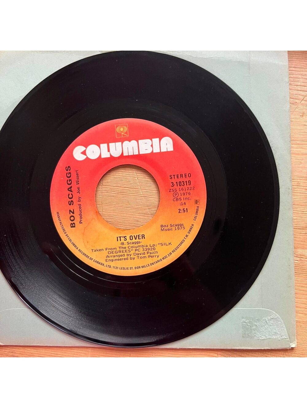 Boz Scaggs - It's Over/Harbor Lights 45rpm VG+ R89